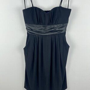Oasis Dress Cocktail Mini Fit Flare Size 14 Black Sleeveless Spaghetti Strap
